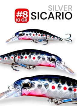 Minnow Sicario Plateado 8cm  - 12gr.